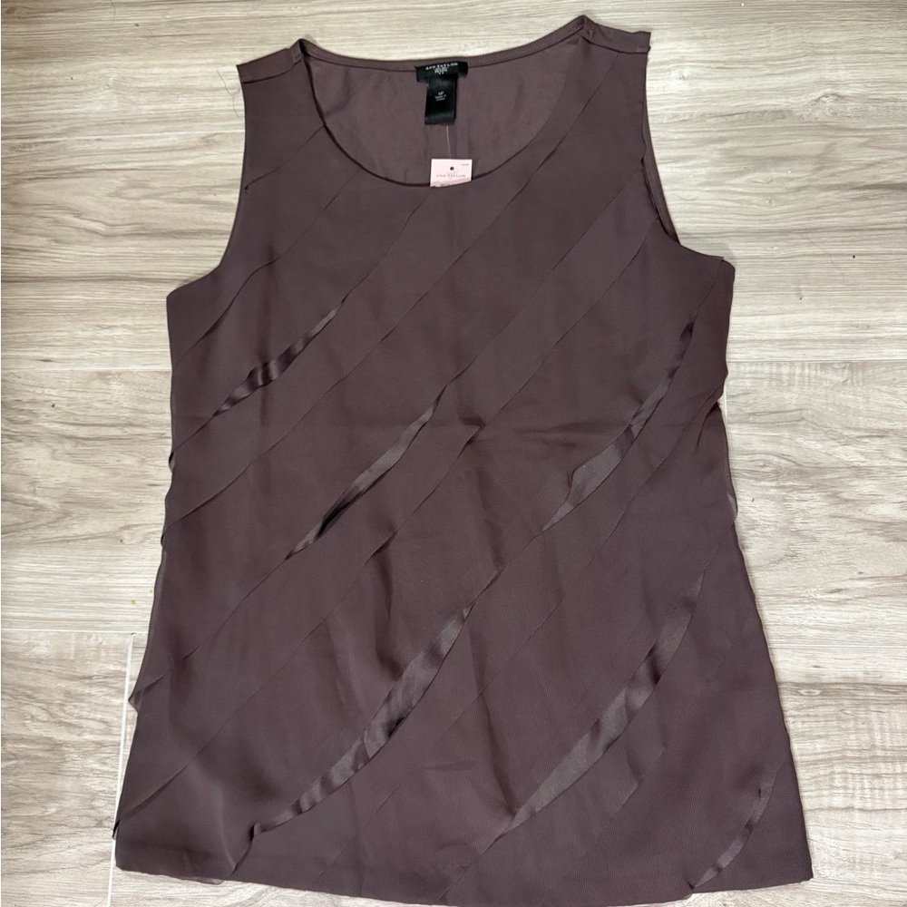 Ann Taylor Chocolate Brown Tank Top size MP